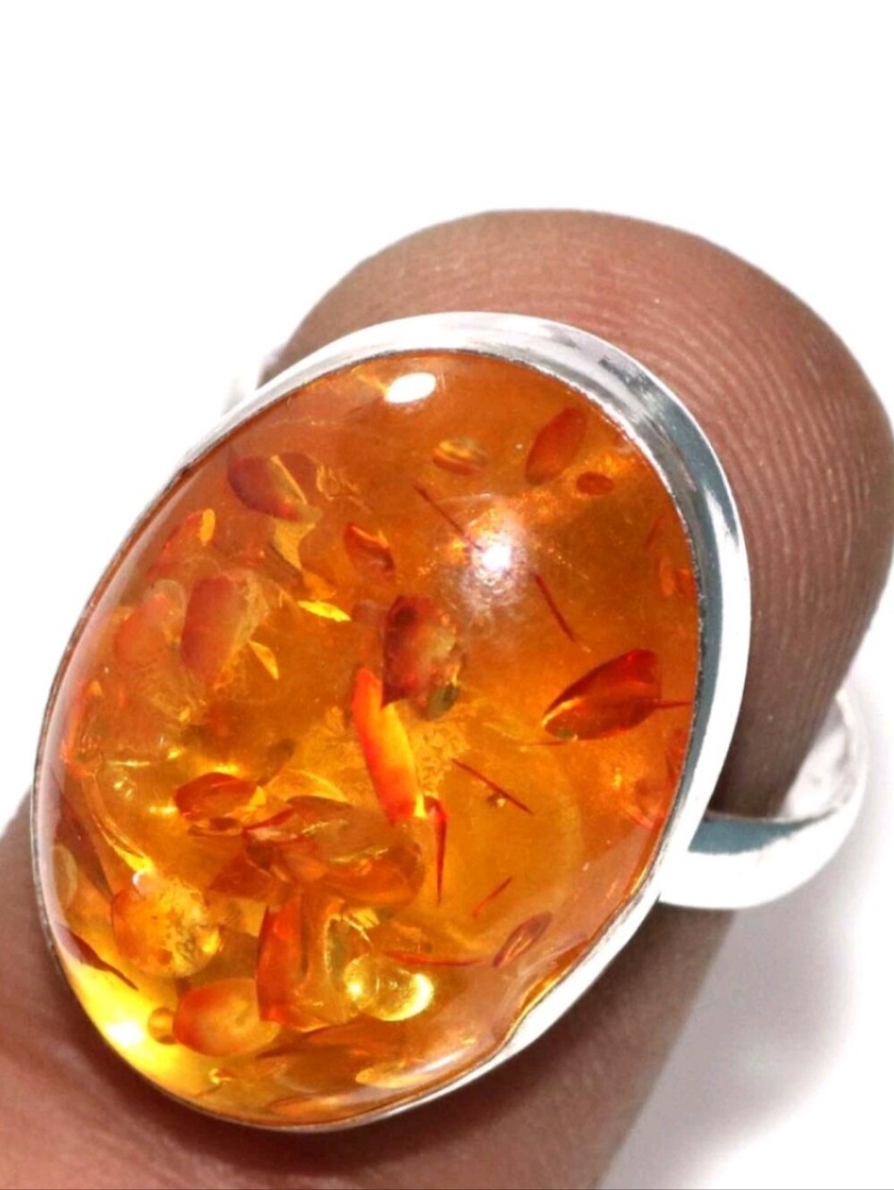 Baltic Amber Gemstone Jewelry 925 Sterling Silver Handmade Ring